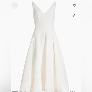 NWT Staud Elegant White V-Neck A-Line Dress